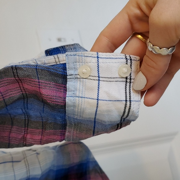 Express plaid tie up long sleeve - Picture 7 of 12
